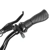 A close-up view of an electric bicycle's handlebar, showing the brake lever and gear shifter. Produktbild-Vorschau