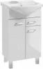 A white bathroom cabinet with a sink on top, shown from the front. Podgląd zdjęcia produktu