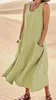 ASKSA Femme Eté Coton Robe de débardeur Unicolore A-Line Voir les images du produit 2
