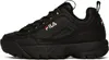 A black Fila sneaker shown from the side. Voir les images du produit