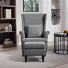 HOMCOM Ohrensessel mit Hocker Sessel mit Leinenoptik, Produktbild-Vorschau 8