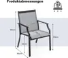 A diagram showing the dimensions of a garden chair. Produktbild-Vorschau