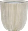 BELIANI Blumentopf Beige u. Weiß Kunstharz rund 37 cm in Produktbild-Vorschau 1