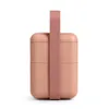 A pink lunchbox with a pink strap is shown against a white background. Podgląd zdjęcia produktu
