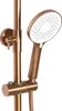 A close-up shot of a copper-colored showerhead and its mounting system against a white background. Anteprima dell’immagine prodotto