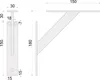 Technical drawing with dimensions of a shelf bracket. Produktbild-Vorschau