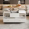 A modern living room scene featuring a lift-top coffee table with storage and drawers, placed in front of a sofa. Anteprima dell’immagine prodotto