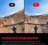 Split image showing a mountain bike trail with stabilization 'Off' on the left and 'On' with a grid overlay on the right. Anteprima dell’immagine prodotto