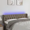 vidaXL LED Kopfteil Taupe 147x16x78/88 cm Stoff Produktbild-Vorschau 2