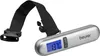 A silver digital luggage scale with a black strap and buckle is shown against a white background. Anteprima dell’immagine prodotto