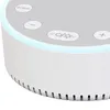 Close-up of the top of a white sound machine with a blue light ring. Produktbild-Vorschau