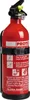 A red fire extinguisher with black and silver accents, mounted on a black bracket. Produktbild-Vorschau