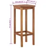 A wooden bar stool with dimensions indicated. Náhled obrázku produktu