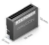 deleyCON ATX 24 Pin Winkel Adapter 90 Grad Power Strom Produktbild-Vorschau 3