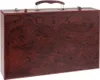 A closed wooden briefcase with a wood grain pattern. Náhľad obrázku produktu