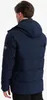 A man wearing a navy winter jacket, shown from the back. Produktbild-Vorschau