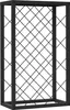 A black metal wine rack with a diamond lattice pattern, shown against a white background. Produktbild-Vorschau