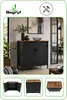 Komoda loft z drzwiczkami czarna 80 cm szafka industrialna Podgląd zdjęcia produktu 2