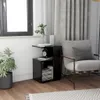vidaXL Boční stolek černý 36x30x56 cm Dřevěný materiál Náhled obrázku produktu 2