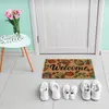 Relaxdays Fußmatte Kokos, Blumen, Welcome-Schriftzug, 40x60 Produktbild-Vorschau 2