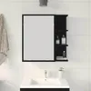 A bathroom vanity with a mirror and shelves. Produktbild-Vorschau
