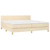 vidaXL Boxspringbett mit Matratze Creme 200x200 cm Stoff Produktbild-Vorschau 3