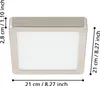 A square ceiling light with dimensions indicated by measurement lines and text. Voir les images du produit