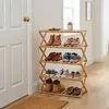 Étagère à chaussures pliable en bambou avec 5 étagères - 87 Voir les images du produit 7