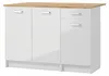 Zestaw Szafek Kuchennych 120 x46 cm Biały Połysk z Blatem Podgląd zdjęcia produktu 1