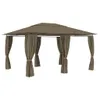 vidaXL Gartenzelt mit Vorhängen 4x3 m Taupe 180 g/m² Produktbild-Vorschau 7