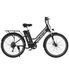 A black electric bicycle is shown against a white background. Voir les images du produit