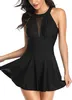 M--Damen Badekleid Neckholder Badeanzug Einteiler Produktbild-Vorschau 3