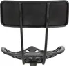 A close-up, back view of a black industrial-style bar stool with a metal seat and backrest, set against a white background. Voir les images du produit