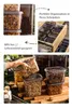 A collage of images showing food storage containers filled with various dry goods, organized in a drawer, and being handled by a person. Produktbild-Vorschau