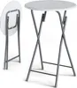 A white folding table and a folded white folding table against a white background. Produktbild-Vorschau