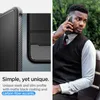 A split image showing a close-up of a phone case on the left and a man talking on a phone on the right. Anteprima dell’immagine prodotto