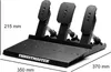 A product shot of a set of ThrustMaster pedals with dimensions indicated. Produktbild-Vorschau