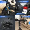 A collage of four images showcasing different features of an electric bicycle. Produktbild-Vorschau