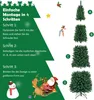 An instructional graphic showing how to assemble a Christmas tree, with illustrations of tree parts and festive elements. Voir les images du produit