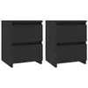 Two black bedside tables are shown against a white background. Náhled obrázku produktu