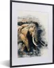 MuchoWow® MuchoWow® Gerahmtes Poster Elefant - Farbe - Produktbild-Vorschau 1