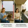Kattennet voor balkon - 4 x 3 m - met telescopische Productafbeelding-voorbeeld 2