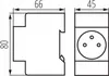 Technical drawing with dimensions of a modular socket module. Náhled obrázku produktu