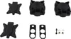 A collection of black replacement parts for an air pump, laid out on a white background. Voir les images du produit