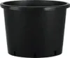 A black plastic plant pot is shown against a white background. Produktbild-Vorschau