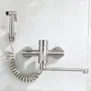 Keukenmengkraan, wandmontage, flexibele uitloop, nikkel Productafbeelding-voorbeeld 2