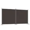 vidaXL 2-tlg. Paravent Braun 348x180 cm Stoff -  Raumteiler Produktbild-Vorschau 3