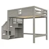 Flieks Etagenbett 140x200cm mit Stauraumtreppe, Hochbett Produktbild-Vorschau 8