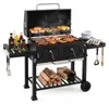Barbecue au charbon de bois COSTWAY avec couvercle, chariot Voir les images du produit 1