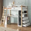 Flieks Lit superposé 90x200cm avec bureau et bibliothèque, Voir les images du produit 1